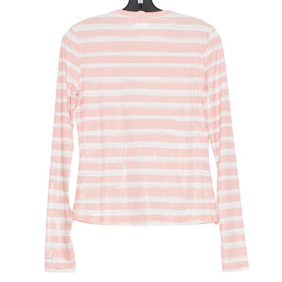 Columbia Top Sun Deflector Y2K Outdoor Hiking Minimalist Stripe Salmon White XS - Picture 2 of 8